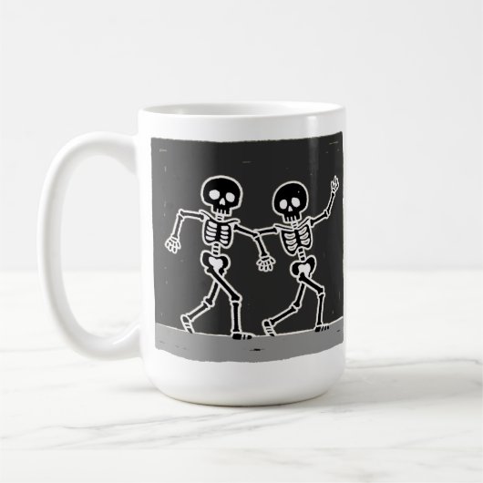 Mug Squelette de danse drôle Bone to Be Wild Halloween (Gauche)