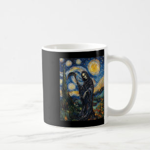 Mug Squelette de faucheuse - Style Van Gogh - Starry N