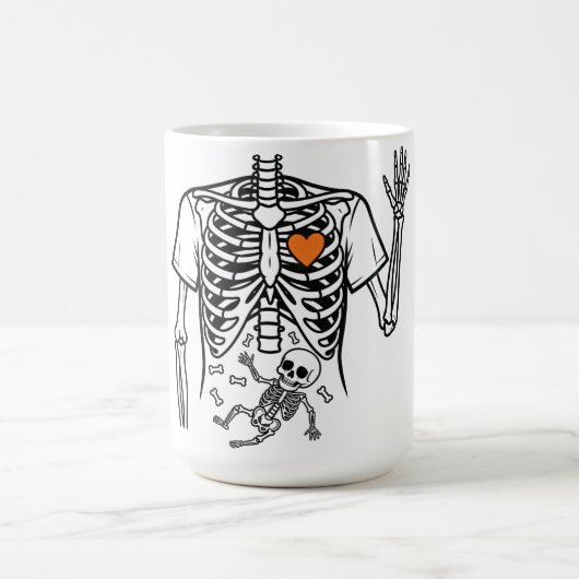 Mug Squelette de grossesse avec os de bébé - Drôle Hal (Centre)
