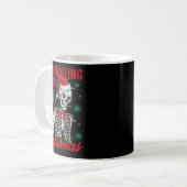 Mug Squelette de signe de main de rock attendant juste (Devant gauche)