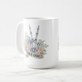 Mug Squelette de signe de paix "Étendez la gentillesse (Devant gauche)