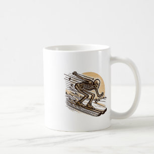 Mug Squelette de ski amusant sports d'hiver neige amat