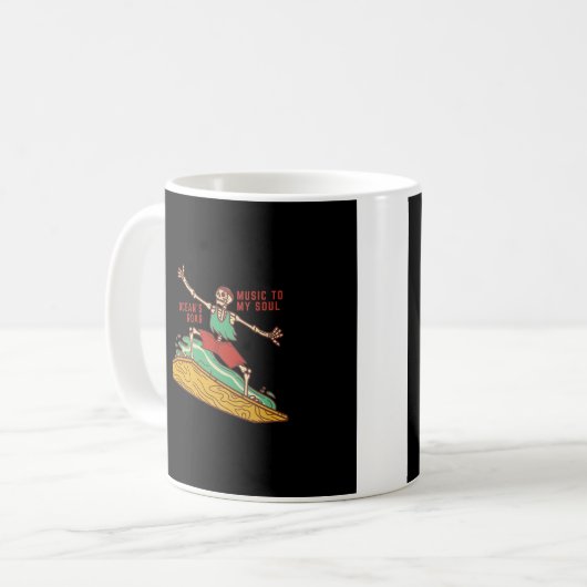 Mug Squelette de surf sur un (Devant gauche)