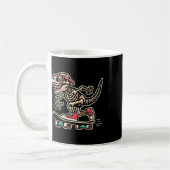Mug Squelette de T-rex Rétro Dinosaure Skateboard Garç (Gauche)
