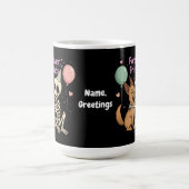 Mug Squelette Déplaisant mignon serrant le chien berge (Centre)