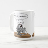 Mug Squelette Drôle à la Recherche de Dignité (Devant gauche)