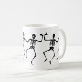 Mug Squelette éffrayant Halloween noir et blanc (Devant droit)
