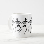 Mug Squelette éffrayant Halloween noir et blanc (Devant gauche)