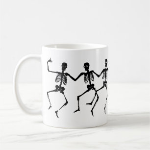 Mug Squelette éffrayant Halloween noir et blanc