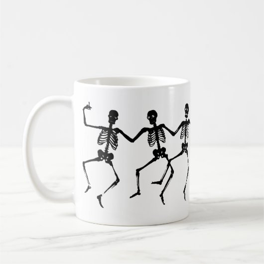 Mug Squelette éffrayant Halloween noir et blanc (Gauche)