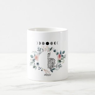Mug Squelette en Fleurs avec Phases Lunes