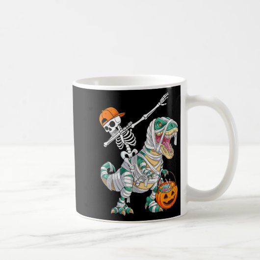 Mug Squelette faisant du cheval dansant Dab Dinosaure (Droite)