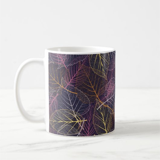 Mug Squelette feuille sans couture motif, arrière - pl (Gauche)