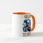 Mug Squelette grillant à flamme (Devant droit)