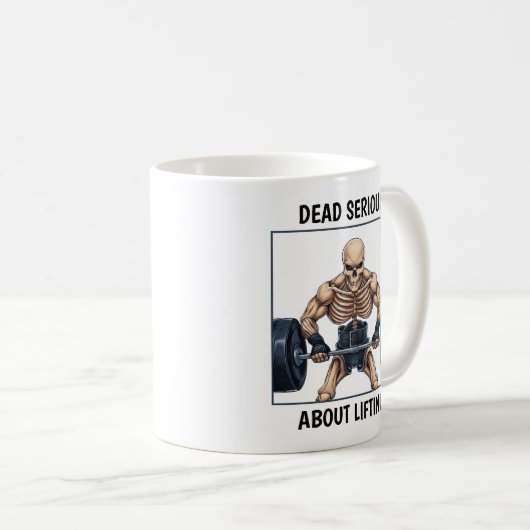 Mug Squelette haltérophile (Devant droit)
