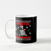 Mug Squelette Je Préfère Halloween laide pull de Noël (Gauche)