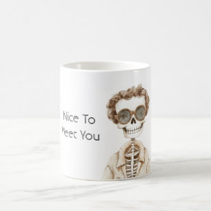 Mug Squelette Lunettes Grand Sourire Enchanté