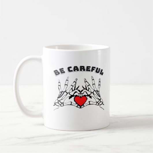 Mug Squelette Main Avec Coeur Classique (Gauche)