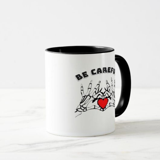 Mug Squelette Main Avec Coeur Classique (Devant droit)
