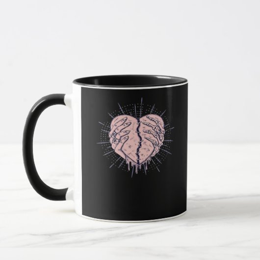 Mug Squelette Main Avec Coeur Classique (Gauche)