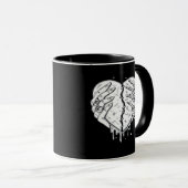 Mug Squelette Mains Coeur - Coeur gothique Classique (Devant droit)