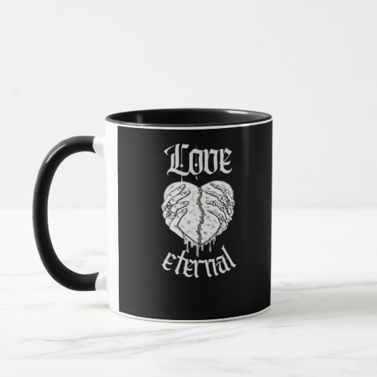 Mug Squelette Mains Coeur Gothique Classique (Gauche)