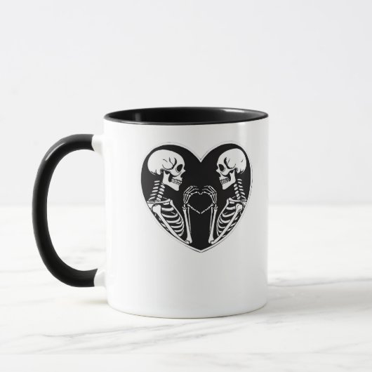 Mug Squelette Mains Coeur Signer Halloween Costume Ret (Gauche)