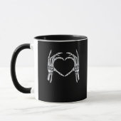 Mug Squelette Mains Coeur Signer Retro Costume Hallowe (Gauche)