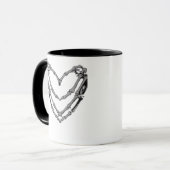 Mug Squelette Mains Coeur Signer Retro Costume Hallowe (Devant gauche)