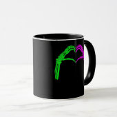 Mug Squelette Mains Coeur Signer Retro Costume Hallowe (Devant droit)