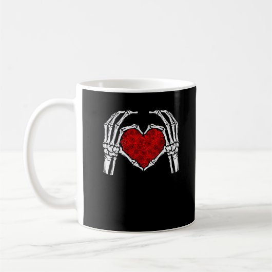 Mug Squelette Mains de coeur Signe Saint Valentin Mign (Gauche)