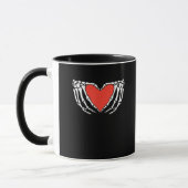 Mug Squelette Mains Formant Coeur - Déplaisant Hallo g (Gauche)