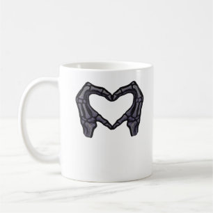 Mug Squelette Mains Formant Un Coeur