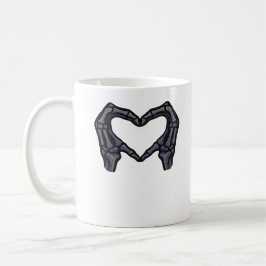 Mug Squelette Mains Formant Un Coeur (Gauche)