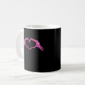 Mug Squelette Mains Panneau Coeur Retro Halloween (Devant gauche)