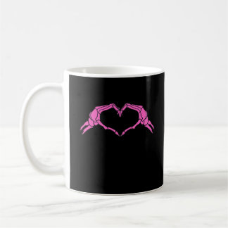 Mug Squelette Mains Panneau Coeur Retro Halloween