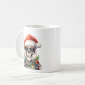 Mug Squelette mignon avec lumières de Noël (Devant gauche)