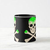 Mug squelette mince des os croisés du crâne d'hallowee (Centre)