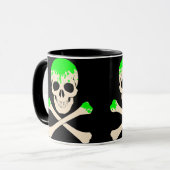 Mug squelette mince des os croisés du crâne d'hallowee (Devant gauche)
