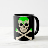 Mug squelette mince des os croisés du crâne d'hallowee (Devant droit)