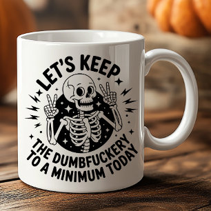 Mug Squelette sarcastique signe de paix attitude antis