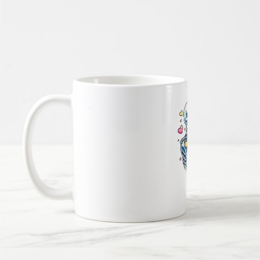 Mug Squelette serrant un berger allemand � Unique goth (Gauche)