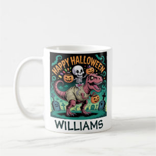 Mug Squelette sur Mummy T-Rex - Éffrayant Dino Rider