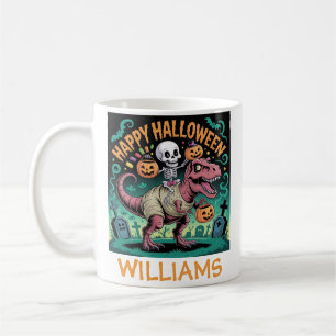 Mug Squelette sur T-Rex momie – Cavalier Dino effrayan