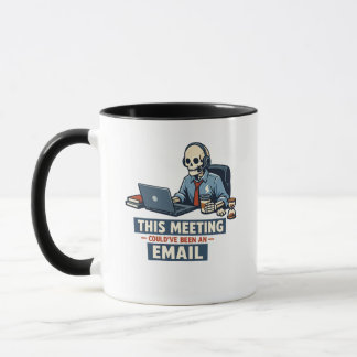Mug Squelette survivant de réunion | Humour de bureau