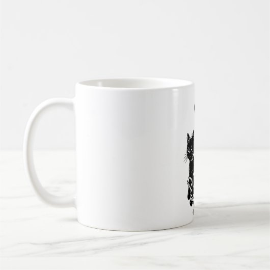 Mug Squelette tenant un chat (Gauche)
