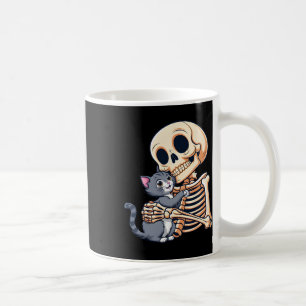Mug Squelette tenant un chat mignon costume d'Hallowee