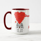 Mug Squelettes gothiques amusants & coeur d'amour Vale (Gauche)