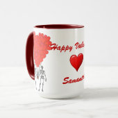 Mug Squelettes gothiques amusants & coeur d'amour Vale (Devant gauche)