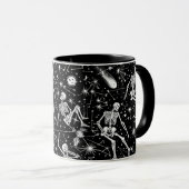 Mug Squelettes sur fond spatial (Devant droit)